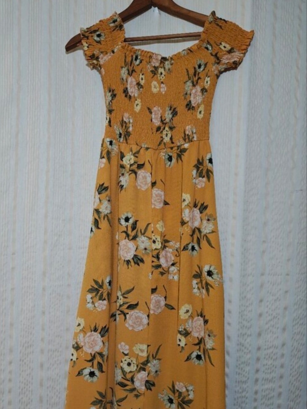 205 Collective Floral Maxi Romper Dress Mustard Yellow Size Small